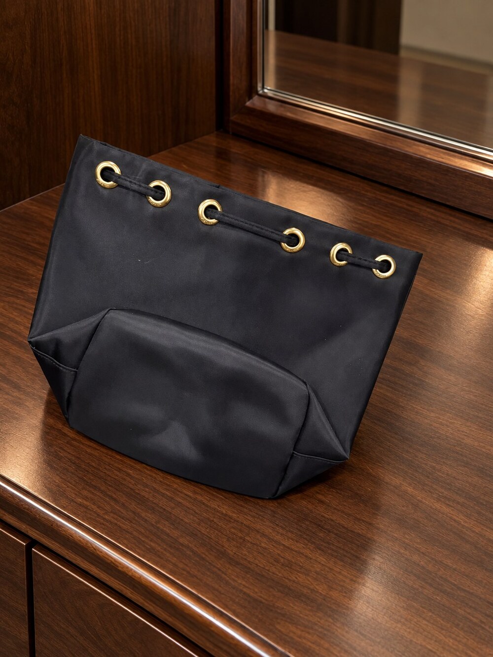 Prada Black Drawstring Makeup Bag | Drawstring Accessory Pouch - Picture 3 of 6